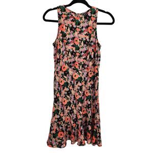 NWT J.Crew Mercantile Floral Black Coral Sleeveless Style J4454 Women's 4